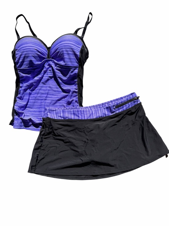 Other - Women's Two Piece Ruched Tankini with Skirted Bottom Swim Suit Size L #260324